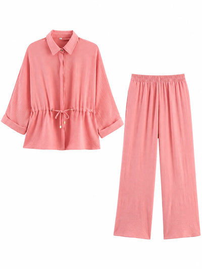 Women's Top and Wide-Leg Pants Two-Piece Set - product view 5