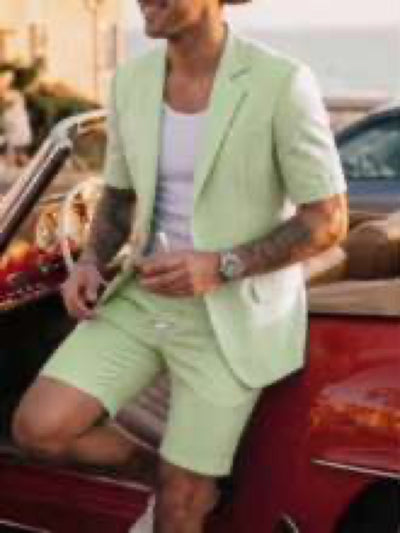 Men's Lightweight Business Blazer and Pants Set Casual Summer Suit Outfit product image