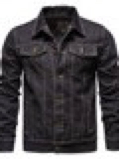 Men's Denim Jacket Slim Fit Casual Cotton Jean Jacket Streetwear Outerwear product image