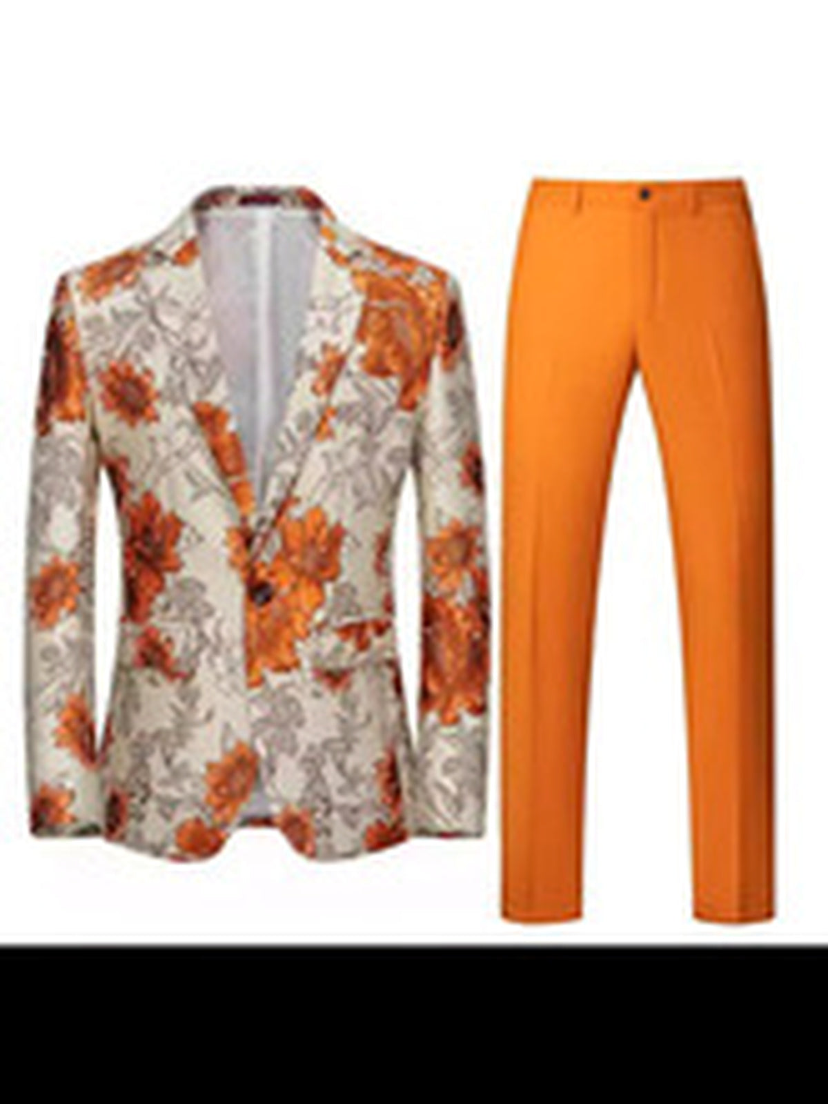 Men's Jacquard Blazer Suit Jacket One Button Party Banquet Formal Outfit - product detail view 3