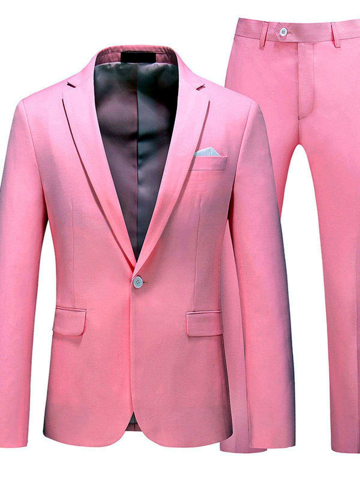 Men's Lightweight Business Blazer and Pants Set Casual Suit Outfit in Red - product view