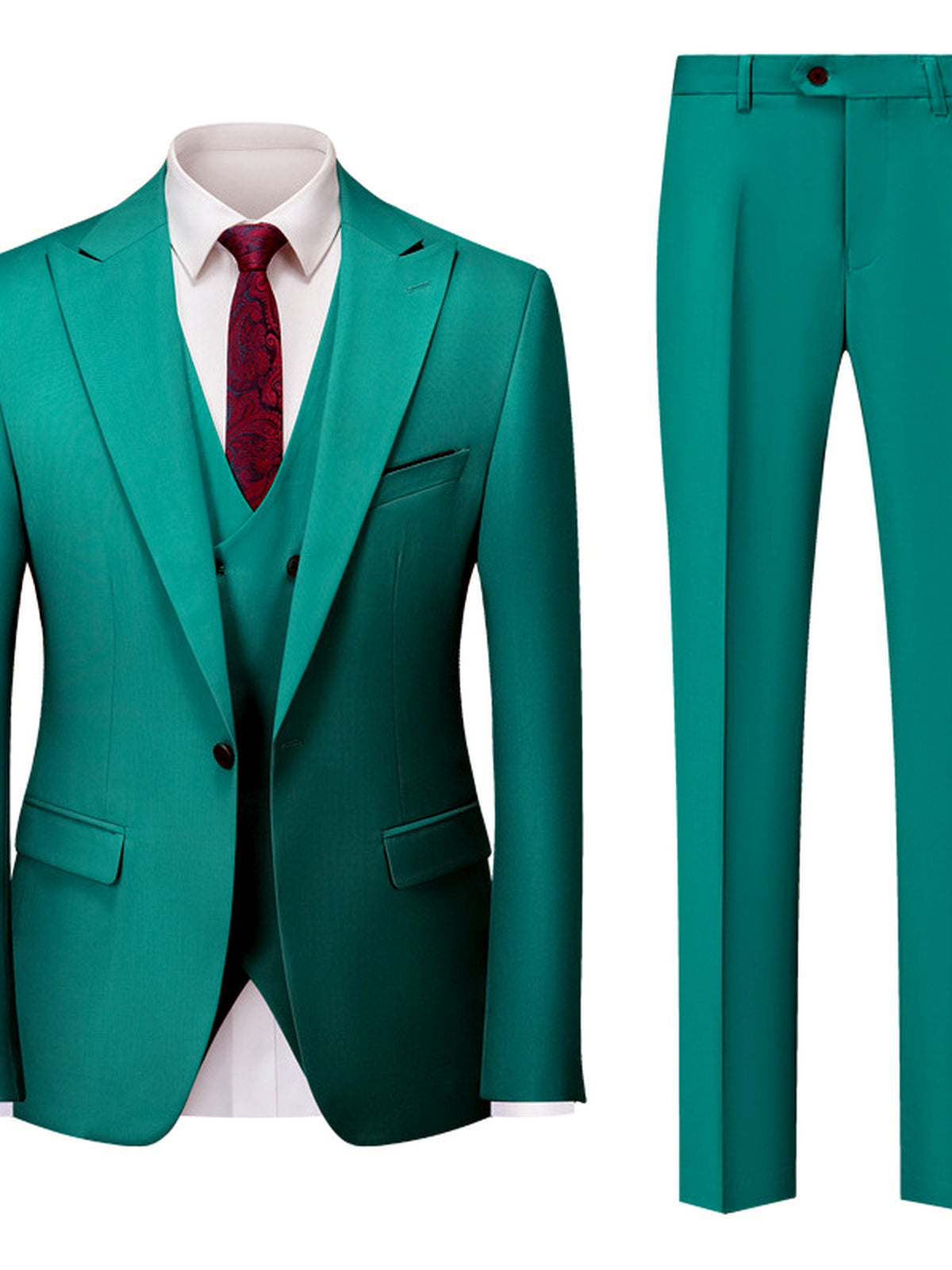 Men's Lightweight Business Blazer and Pants Set Casual Suit Outfit - product detail view 1