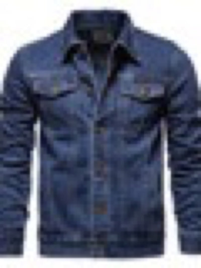 Men's Denim Jacket Slim Fit Casual Cotton Jean Jacket Streetwear Outerwear product image