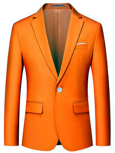 Men's Solid Color Slim Fit Long Sleeve Blazer for Everyday Smart-Casual Wear - product detail view 1