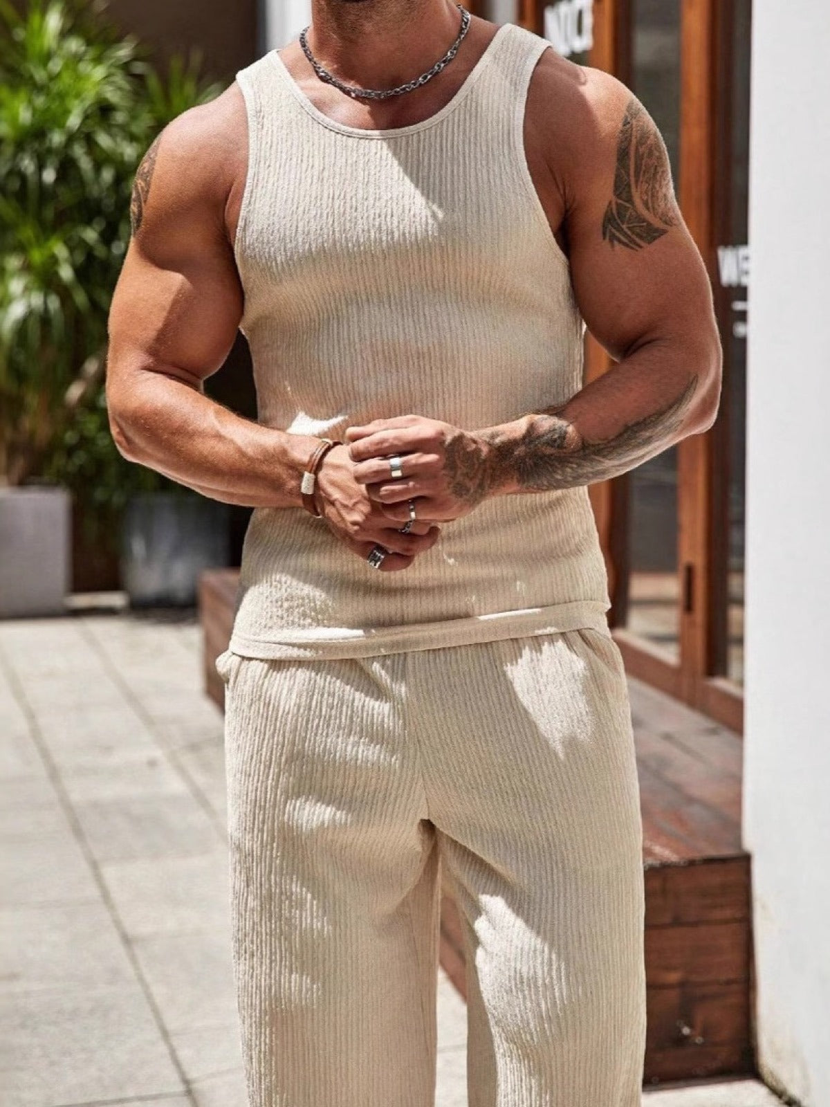 Men's Sleeveless Linen Vest Shirt Lightweight Casual Summer Top product image
