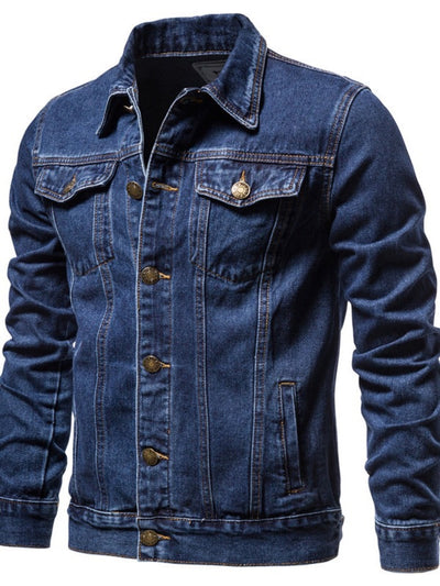 Men's Denim Jacket Slim Fit Casual Cotton Jean Jacket Streetwear Outerwear product image