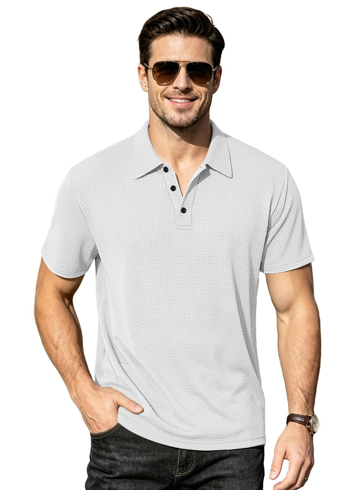 Men's Quick-Dry Henley Short Sleeve T-Shirt product image