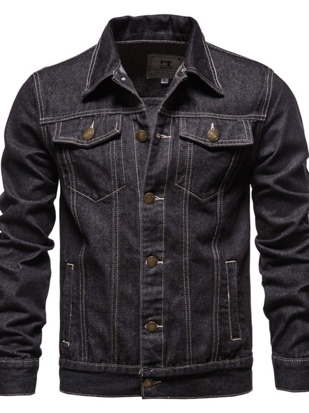 Men's Denim Jacket Slim Fit Casual Cotton Jean Jacket Streetwear Outerwear product image