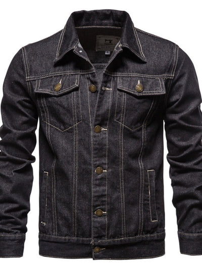 Men's Denim Jacket Slim Fit Casual Cotton Jean Jacket Streetwear Outerwear product image