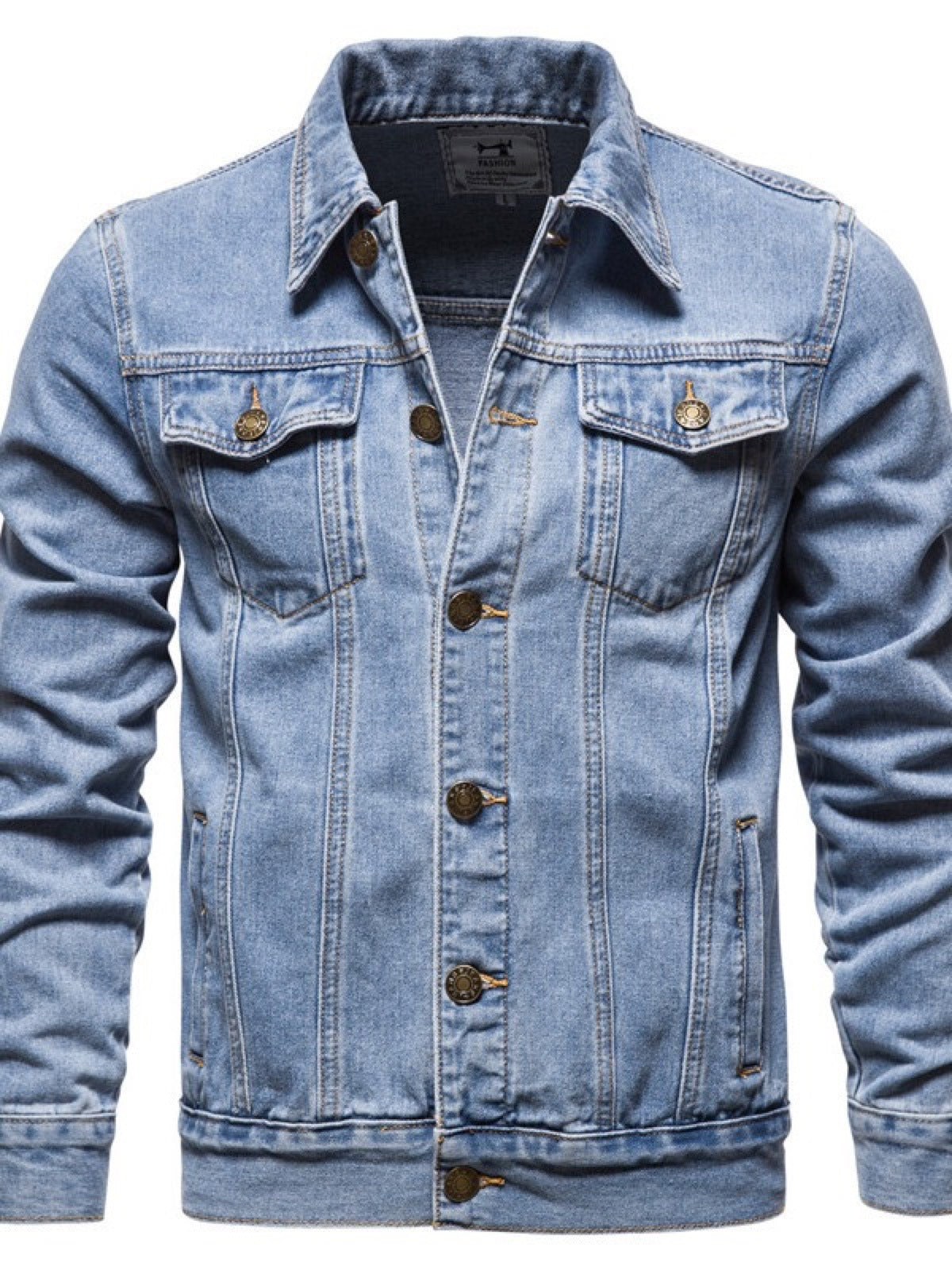 Men's Denim Jacket Slim Fit Casual Cotton Jean Jacket Streetwear Outerwear product image