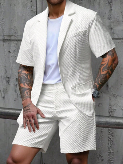 Men's Lightweight Business Blazer and Pants Set Casual Summer Suit Outfit product image