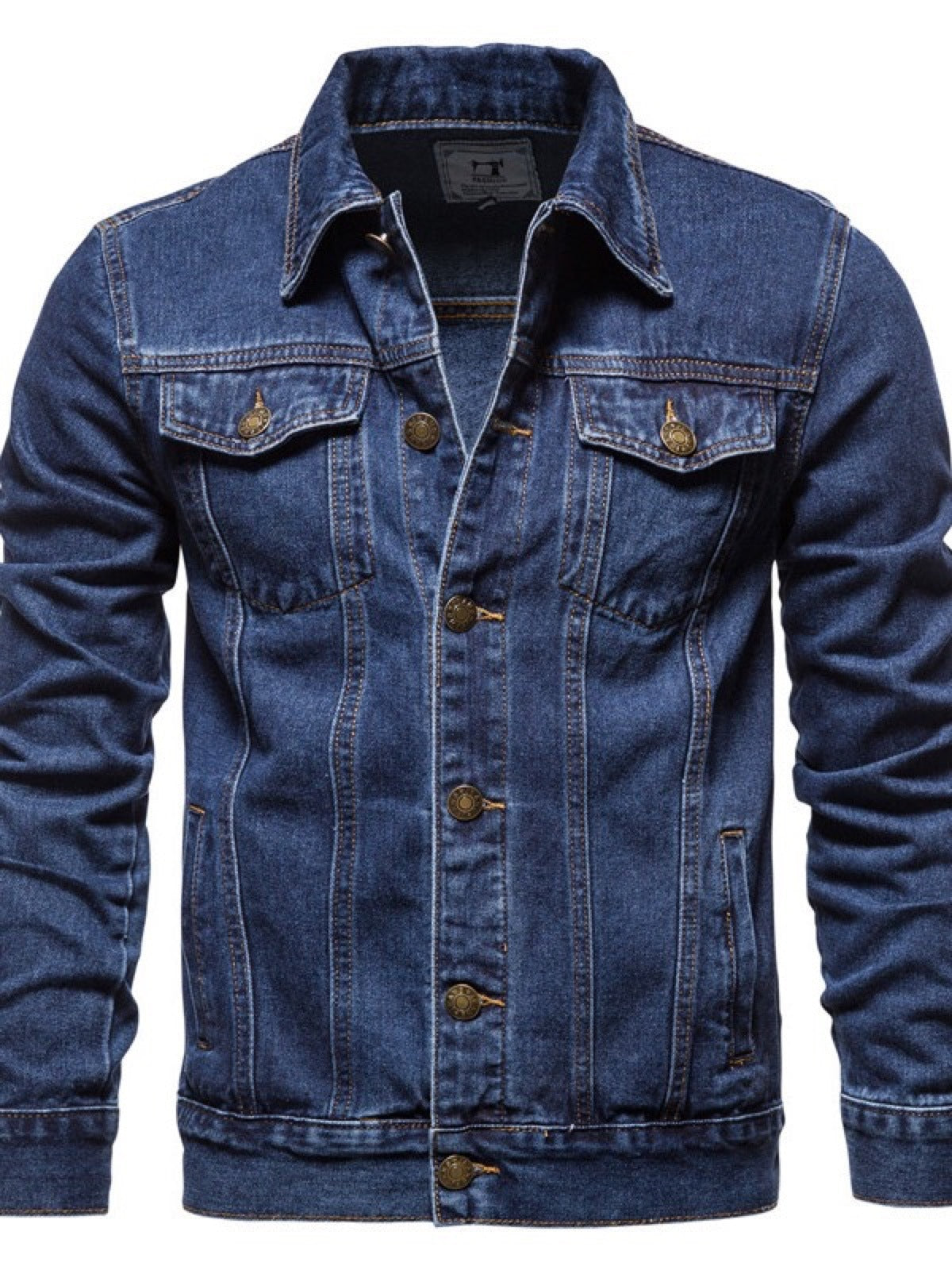 Men's Denim Jacket Slim Fit Casual Cotton Jean Jacket Streetwear Outerwear product image