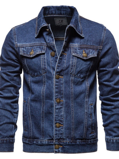 Men's Denim Jacket Slim Fit Casual Cotton Jean Jacket Streetwear Outerwear product image