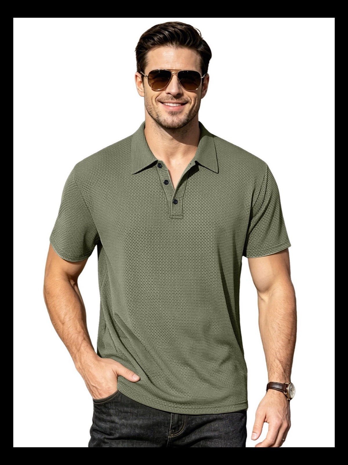 Men's Quick-Dry Henley Short Sleeve T-Shirt product image