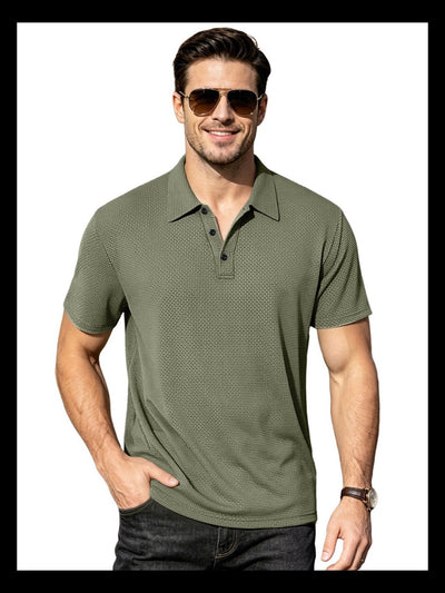 Men's Quick-Dry Henley Short Sleeve T-Shirt product image