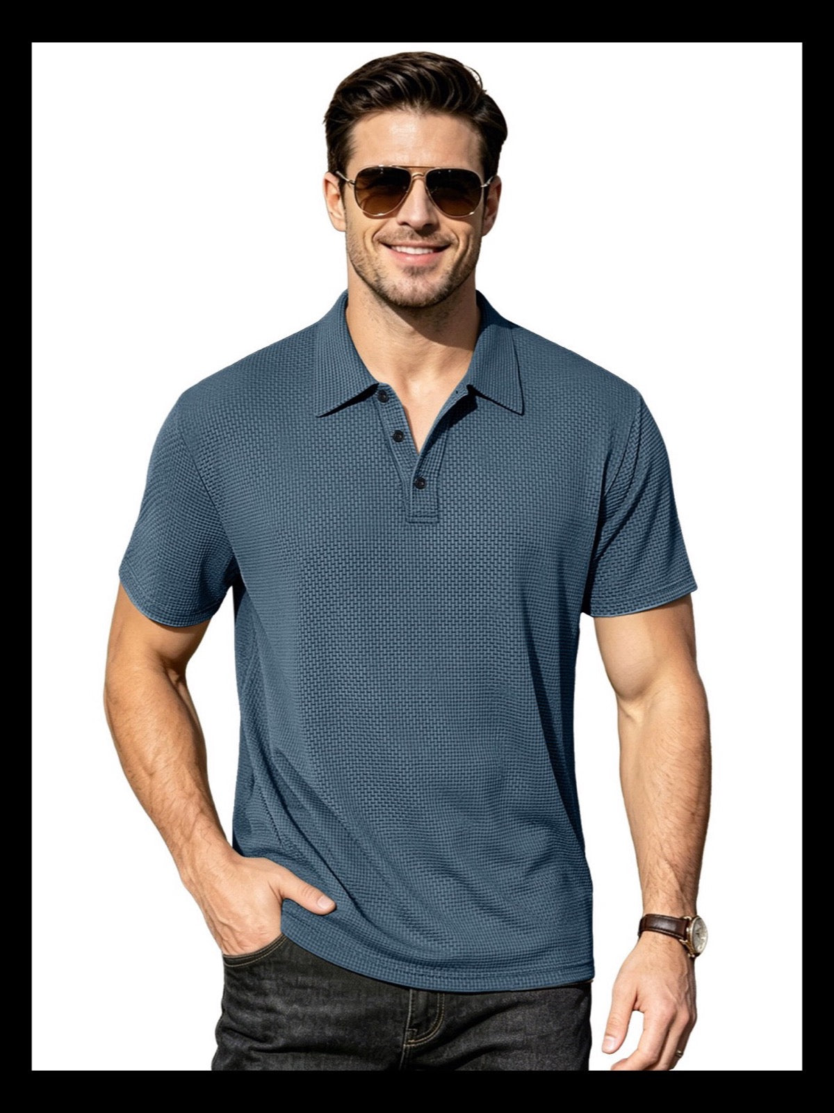 Men's Quick-Dry Henley Short Sleeve T-Shirt product image