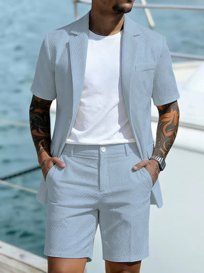 Men's Lightweight Business Blazer and Pants Set Casual Summer Suit Outfit product image