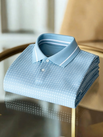 Men's Classic Business Button Short Sleeve Polo Shirt