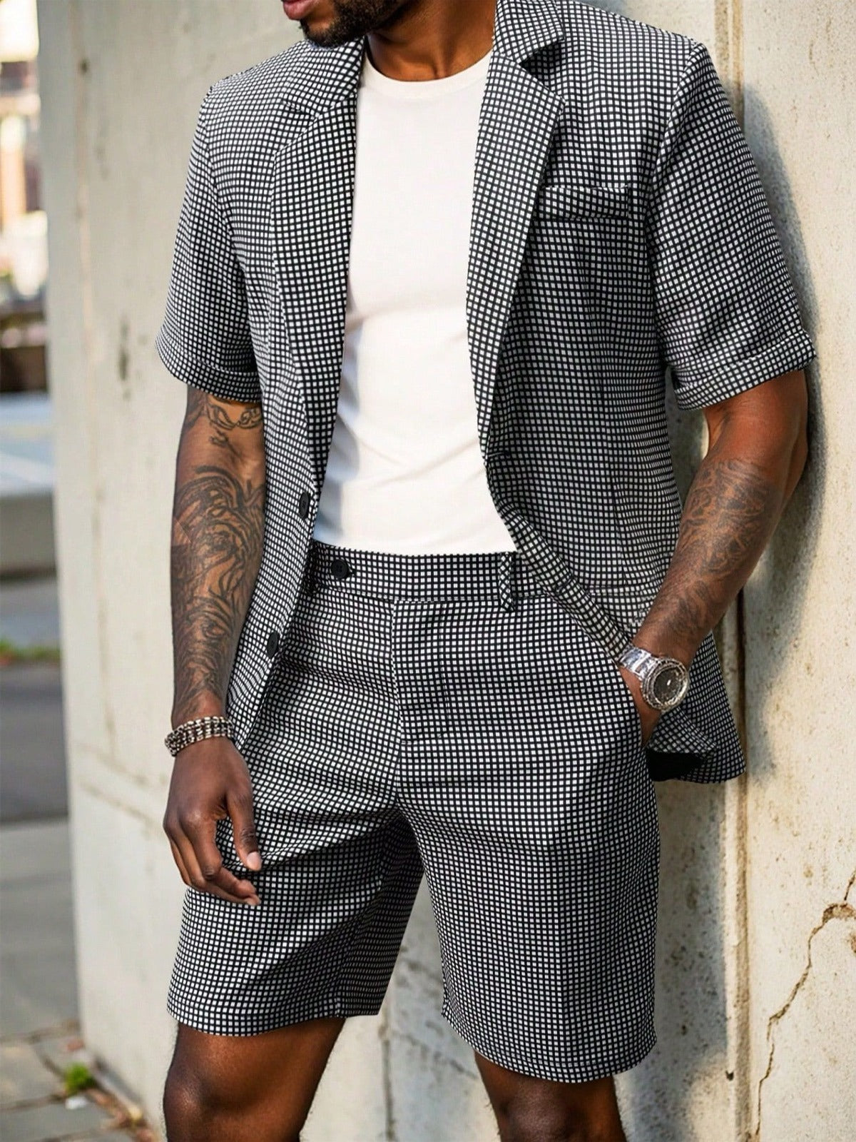 Men's Lightweight Business Blazer and Pants Set Casual Summer Suit Outfit product image