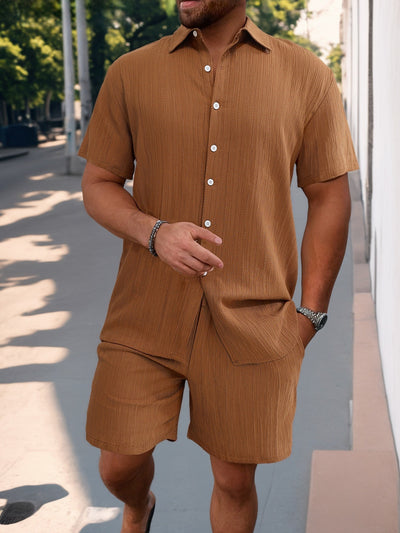 Men's Lyocell Cotton Casual Bermuda Shorts Elastic Waist Summer Shorts product image