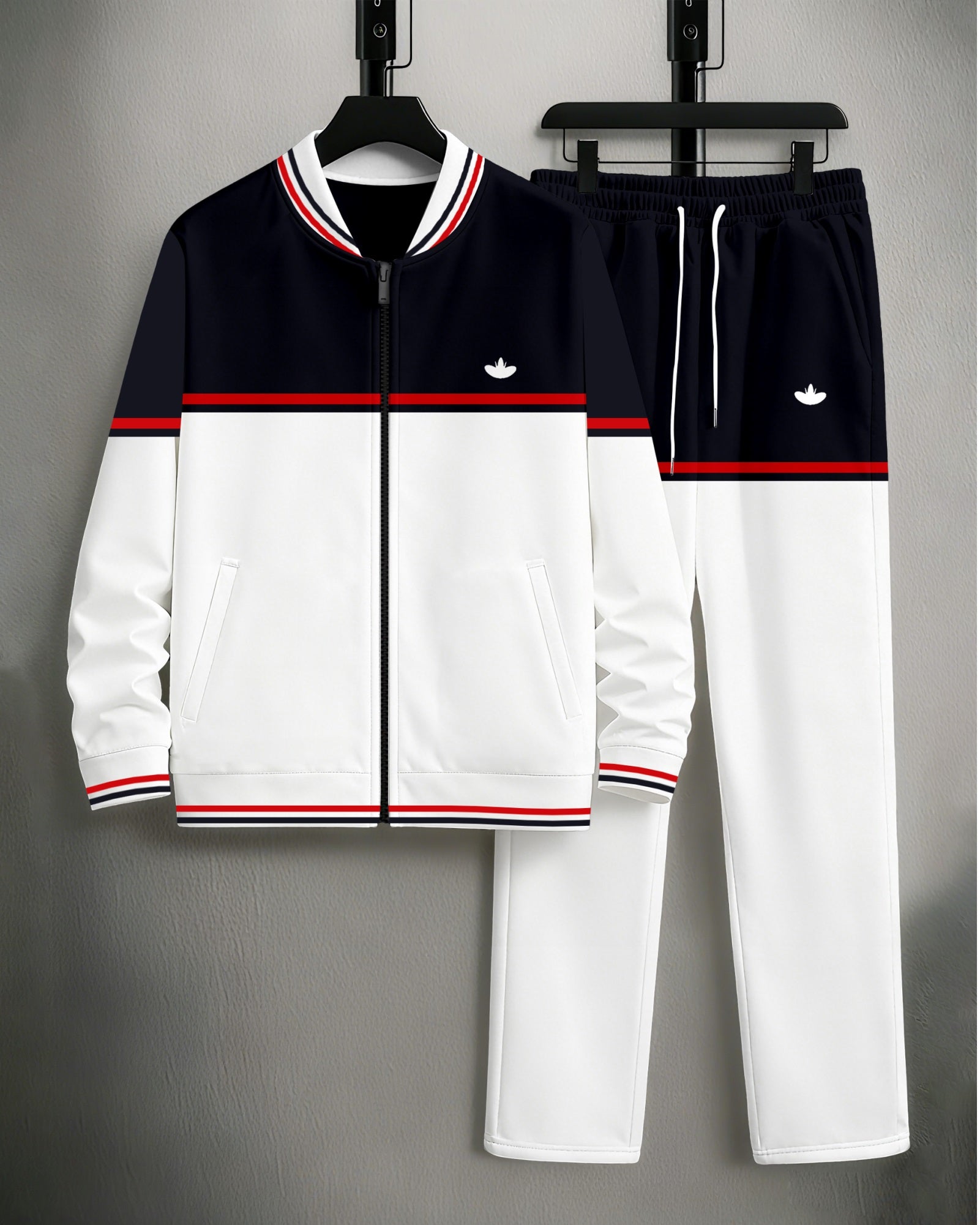 Men's Minimalist Color-Block Jacket Sports Jogging Set 18