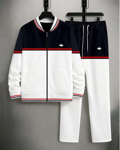 Men's Minimalist Color-Block Jacket Sports Jogging Set 18