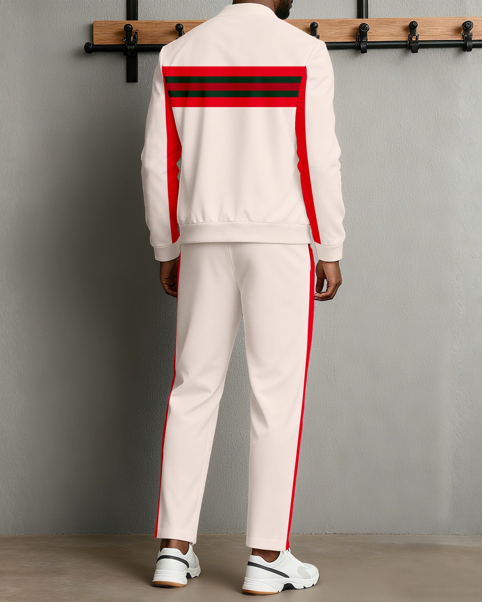 Men's Minimalist Color-Block Jacket Sports Jogging Set 15