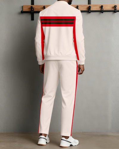 Men's Minimalist Color-Block Jacket Sports Jogging Set 15