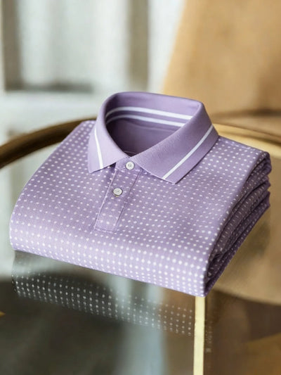 Men's Classic Business Button Short Sleeve Polo Shirt