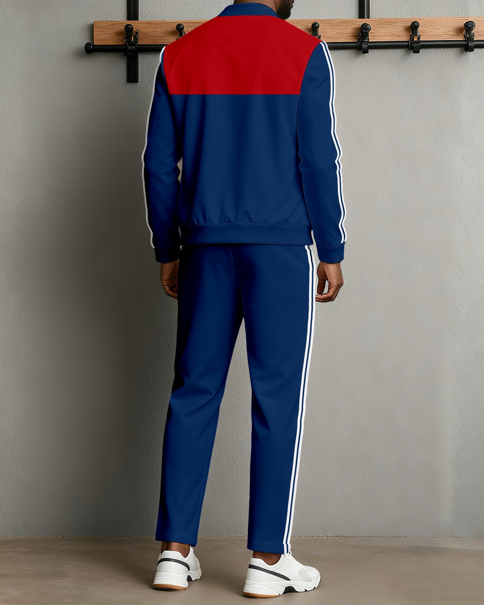 Men's Minimalist Color-Block Jacket Sports Jogging Set 22