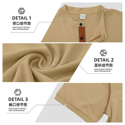 Men's Quick-Dry Henley Short Sleeve T-Shirt product image