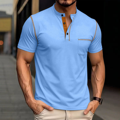 Men's Quick-Dry Henley Short Sleeve T-Shirt product image