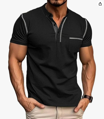 Men's Quick-Dry Henley Short Sleeve T-Shirt product image