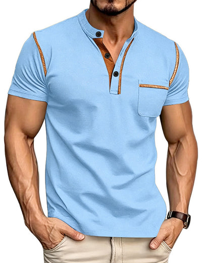 Men's Quick-Dry Henley Short Sleeve T-Shirt product image