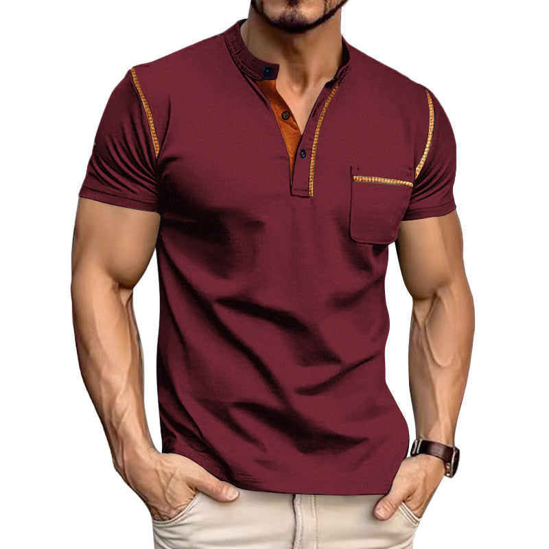 Men's Quick-Dry Henley Short Sleeve T-Shirt product image