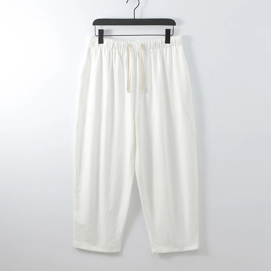 9XL Plus Size Shirts Pants Sets Japan Style Cotton Linen Kimono Suits Man Big Size Summer Shirts and Pants Sets 8XL 7XL