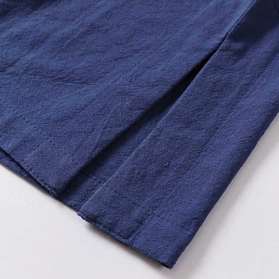 Summer Sets Men Linen T-shirt Shorts Suits Fashion Casual Solid Color Suits Male Plus Size 9XL Chinese Traditional Style Sets