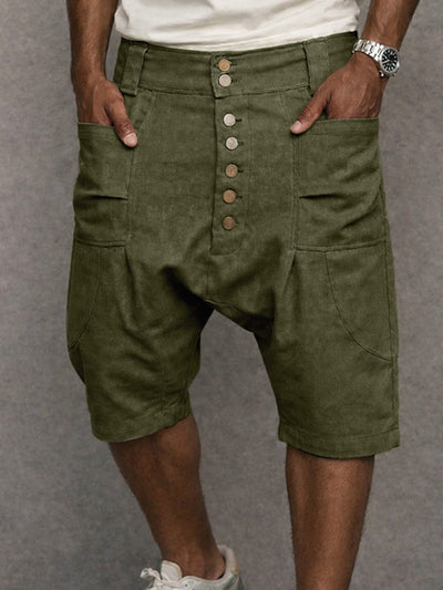 Casual 100% Cotton Drop Crotch Harem Shorts