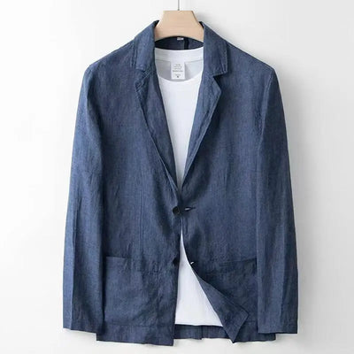 Spring Summer Men Suit Fashion Men Cotton Linen Two-piece Set Blazer Jacket + Pants Casual Business Thin Clothing Breathable