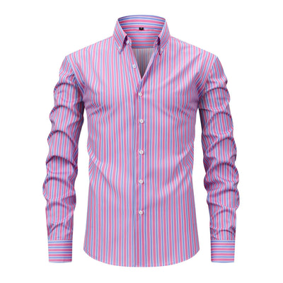 Men's Striped Printed Daily Business Long Sleeves Shirts