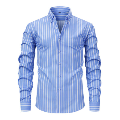 Men's Striped Printed Daily Business Long Sleeves Shirts