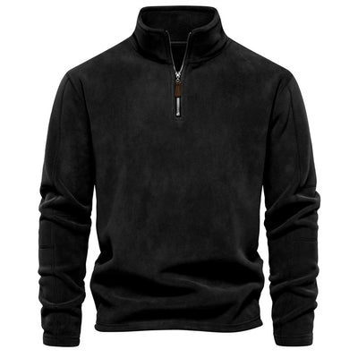 Men's Stand Collar Zip Long Sleeve Polar Fleece Sweatshirt
