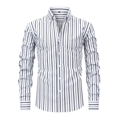 Men's Striped Printed Daily Business Long Sleeves Shirts