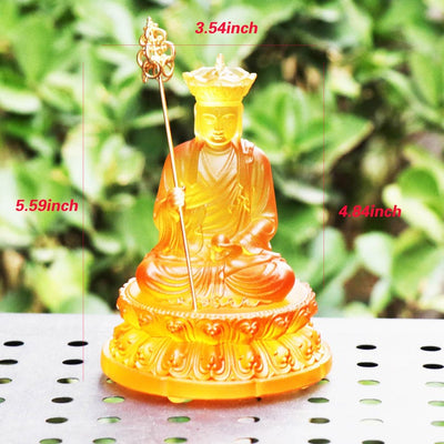 Water Glass Ksitigarbha Bodhisattva Statue: Buddhist Temple Ornament