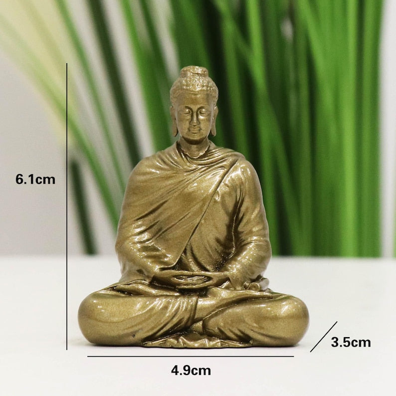 Statue de Bouddha Sakyamuni assis : Ornement d'autel domestique en laiton pur