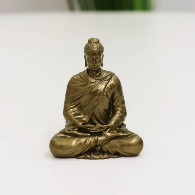 Seated Sakyamuni Buddha Statue: Pure Brass Home Altar Ornament
