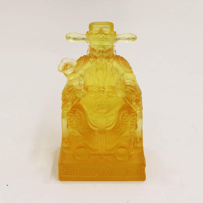 Glass God of Wealth Statue - Cai Shen Fortune Ornament