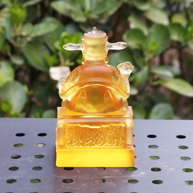 Glass God of Wealth Statue - Cai Shen Fortune Ornament