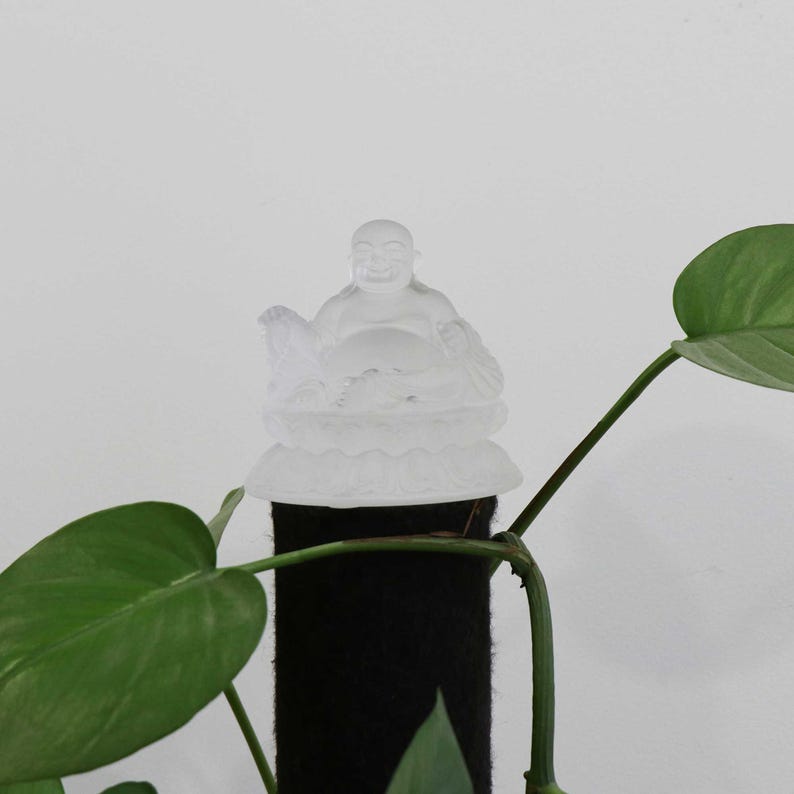 Handmade Glass Maitreya Buddha Statue: Car Dashboard Ornament
