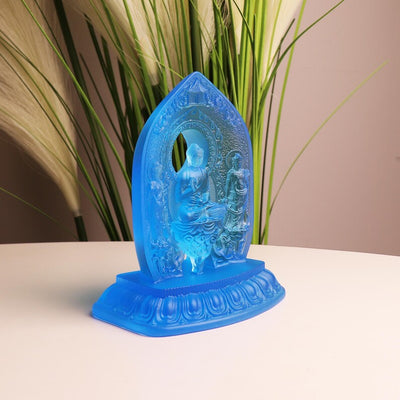 Handmade Glass Buddha Statue: Eastern Saints Triad Ornament